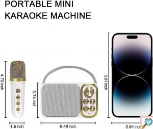 Mini Σύστημα Καραόκε με Ασύρματο Μικρόφωνο Bluetooth, USB, AUX, Type C & TF Card