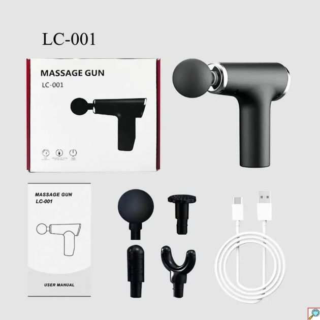 Mini Συσκευή Μασάζ - Φορητό Massage Gun 30W με 6 Ταχύτητες & 4 Κεφαλές, Ιδανικό για Μυϊκή Χαλάρωση & Αποθεραπεία - USB-C Φόρτιση
