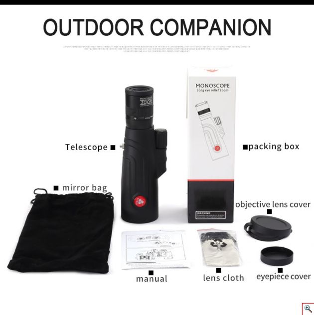 Compact Μονόκυαλο Super Zoom 8-20x50 με Ρύθμιση Μυωπίας, Κοντινή Εστίαση / Near Focus, Night Vision, BAK4 FMC Πρίσματα, Τηλεσκόπιο profitstore