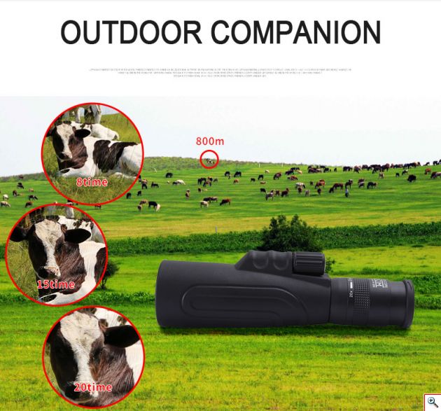 Compact Μονόκυαλο Super Zoom 8-20x50 με Ρύθμιση Μυωπίας, Κοντινή Εστίαση / Near Focus, Night Vision, BAK4 FMC Πρίσματα, Τηλεσκόπιο profitstore