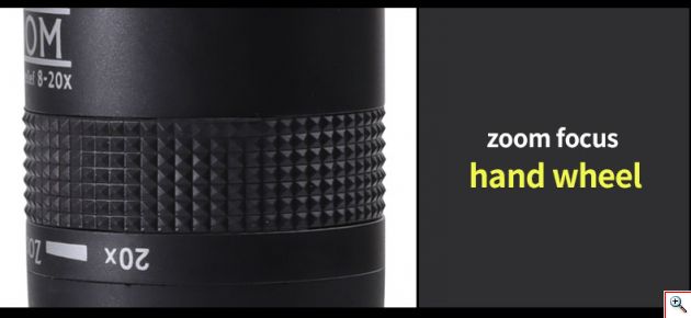 Compact Μονόκυαλο Super Zoom 8-20x50 με Ρύθμιση Μυωπίας, Κοντινή Εστίαση / Near Focus, Night Vision, BAK4 FMC Πρίσματα, Τηλεσκόπιο profitstore