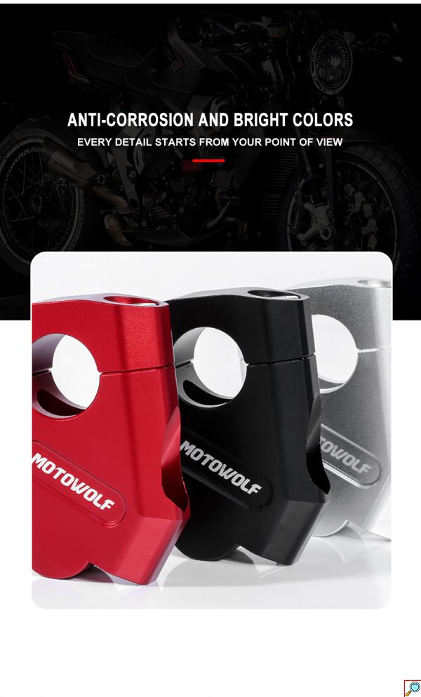 Motowolf Αποστάτες Τιμονιού Μοτοσυκλέτας 5cm Φ22mm