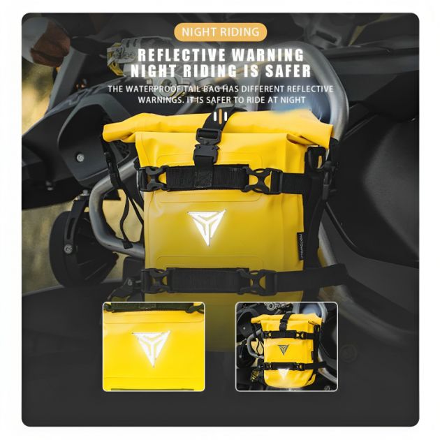 Motowolf Αδιάβροχη Τσάντα - Σαμάρι Μηχανής με Ιμάντες Χωρητικότητας 8 L