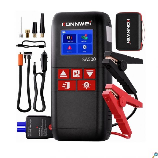 Εκκινητής Μπαταρίας Αυτοκινήτου 4 σε 1 - 10400mAh, Κομπρεσέρ 120 PSI & Power Bank, Φορητό Πολυεργαλείο για Κάθε Οδηγό