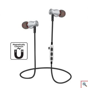 Μαγνητικά Ασύρματα Ακουστικά με micro SD Θύρα - Deepbass In-Ear Metal Bluetooth Headset Stereo 