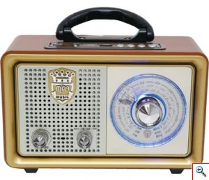 Φορητό Retro Επαναφορτιζόμενο Ραδιόφωνο & Mp3 Player με Τηλεχειριστήριο FM/AM/SW3, USB, SD/ TF CARD, AUX - Meier M-U110