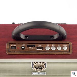 Φορητό Retro Επαναφορτιζόμενο Ραδιόφωνο & Mp3 Player με Τηλεχειριστήριο FM/AM/SW3, USB, SD/ TF CARD, AUX - Meier M-U110