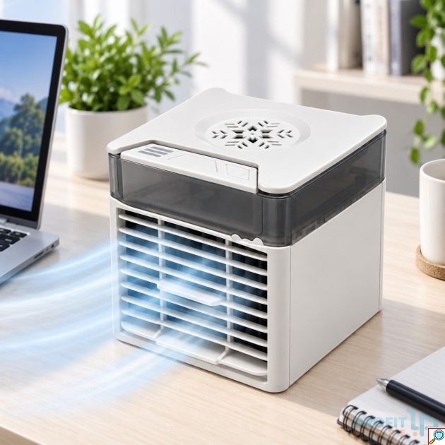 NexFan Φορητό USB Κλιματιστικό με LED Φωτισμό 4 σε 1 Air Cooler - Ανεμιστήρας - Air Condition & Υγραντήρας με Τεχνολογία Εξάτμισης