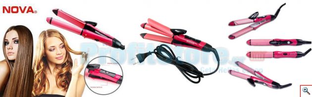 Ψαλίδι & Πρέσα Μαλλιών σε μια συσκευή - Nova 2 in 1 Hair Beauty Set NC-2009