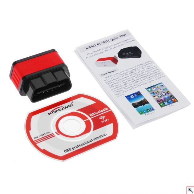 Mini OBD2 Bluetooth Διαγνωστικό Βλαβών Αυτοκινήτου KONNWEI® για Android, iOS, Windows Torque App - Auto Scan Tool ELM327 OBD II
