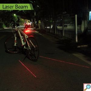 Οπίσθιο Ασύρματο Φανάρι Laser Ποδηλάτου Επαναφορτιζόμενο με Usb και Φλας με Χειριστήριο στο Τιμόνι - Meilan
