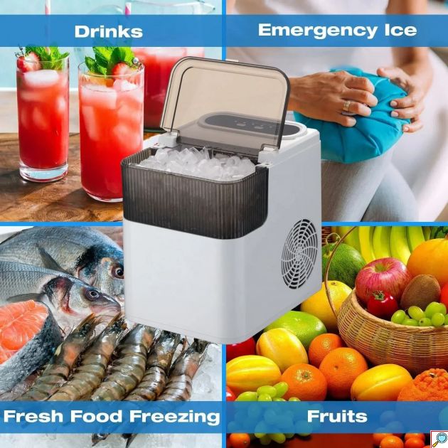 Παγομηχανή Πάγκου Terecoo 1.5L με Παραγωγή 9 Παγοκύβων σε 6-8 Λεπτά