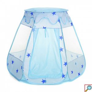 Pop-Up Εξαγωνική Παιδική Σκηνή με Αστέρια 120x120x90cm - Γαλάζια