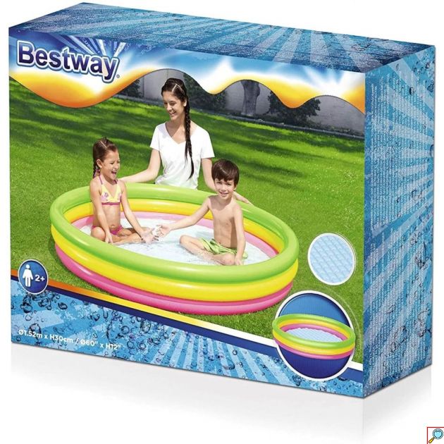 Παιδική Στρογγυλή Φουσκωτή Πισίνα PVC 152x152x30εκ. - Bestway