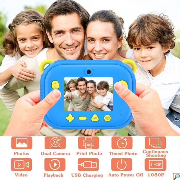Παιδική Φωτογραφική Μηχανή 12MP με Οθόνη και Θερμική Εκτύπωση - Instant Kids