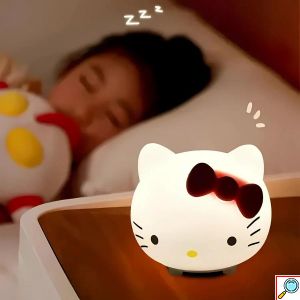 Παιδικό Φωτιστικό Νυκτός τύπου Hello Kitty από Σιλικόνη – Ζεστός Φωτισμός για Ήρεμο Ύπνο