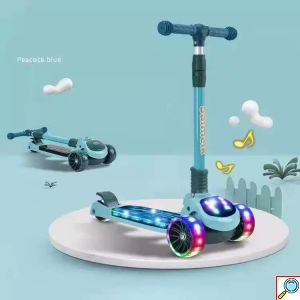 Παιδικό Αναδιπλούμενο Scooter - Πατίνι με Πίσω Φρένο - LED Φωτάκια & Μουσική