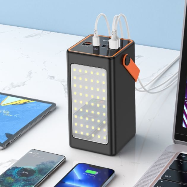Πανίσχυρο Powerbank 90000 mAh 22.5W με Φακό - 4 Θύρες USB-A και 2 Θύρες USB-C - Με Λαβή Μεταφοράς και Οθόνη Ένδειξης Μπαταρίας - Hoco