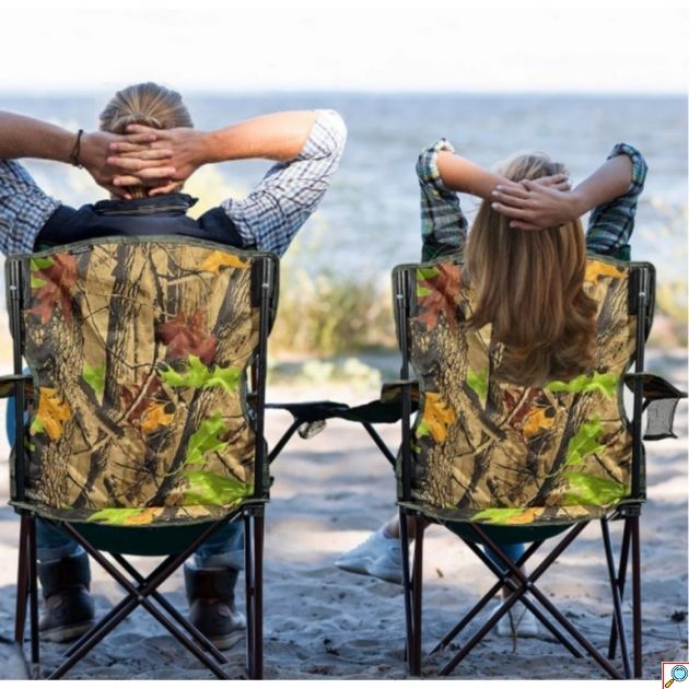 Καρέκλα Παραλίας και Camping Πτυσσόμενη Αδιάβροχη Camouflage 60x34x34cm