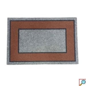 Πατάκι Εισόδου με Αντιολισθητική Βάση 40 x 60cm - Γκρι με Κόκκινο Σχέδιο