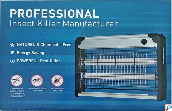 Ηλεκτρικό Εντομοκτόνο 2 Λάμπες x 10 Watt 20W Pest Killer 38x27x8 cm - Εντομοπαγίδα Αντικουνουπικό