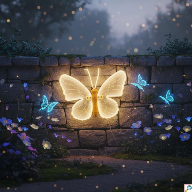 Διακοσμητική Πεταλούδα LED 40cm με Κινούμενα Φτερά - Φωτιζόμενη Χριστουγεννιάτικη Διακόσμηση Εσωτερικού & Εξωτερικού Χώρου