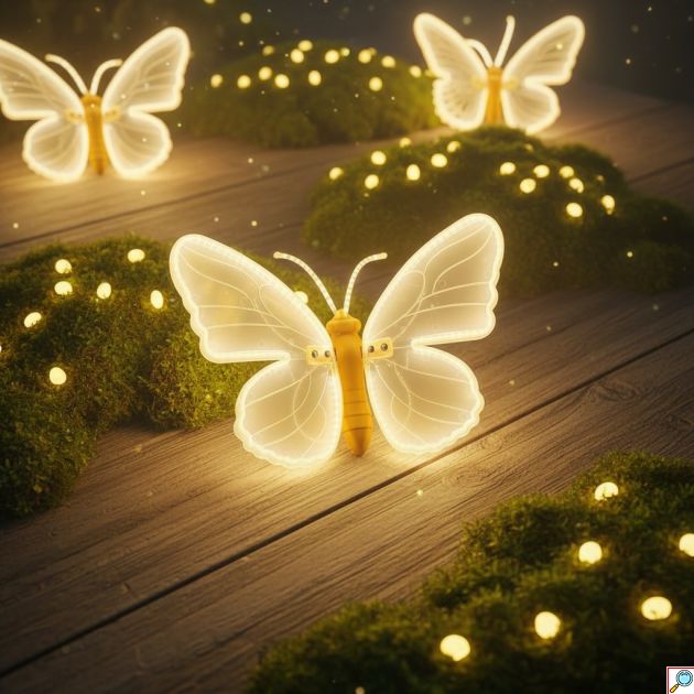 Διακοσμητική Πεταλούδα LED 40cm με Κινούμενα Φτερά - Φωτιζόμενη Χριστουγεννιάτικη Διακόσμηση Εσωτερικού & Εξωτερικού Χώρου