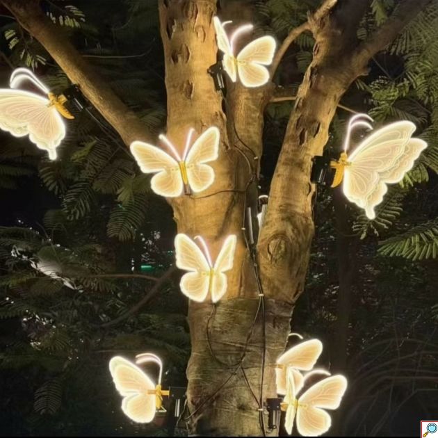 Διακοσμητική Πεταλούδα LED 40cm με Κινούμενα Φτερά - Φωτιζόμενη Χριστουγεννιάτικη Διακόσμηση Εσωτερικού & Εξωτερικού Χώρου
