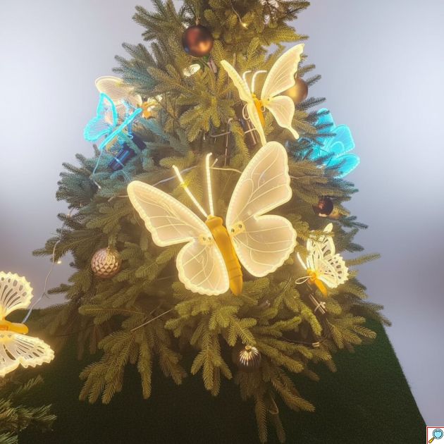 Διακοσμητική Πεταλούδα LED 40cm με Κινούμενα Φτερά - Φωτιζόμενη Χριστουγεννιάτικη Διακόσμηση Εσωτερικού & Εξωτερικού Χώρου