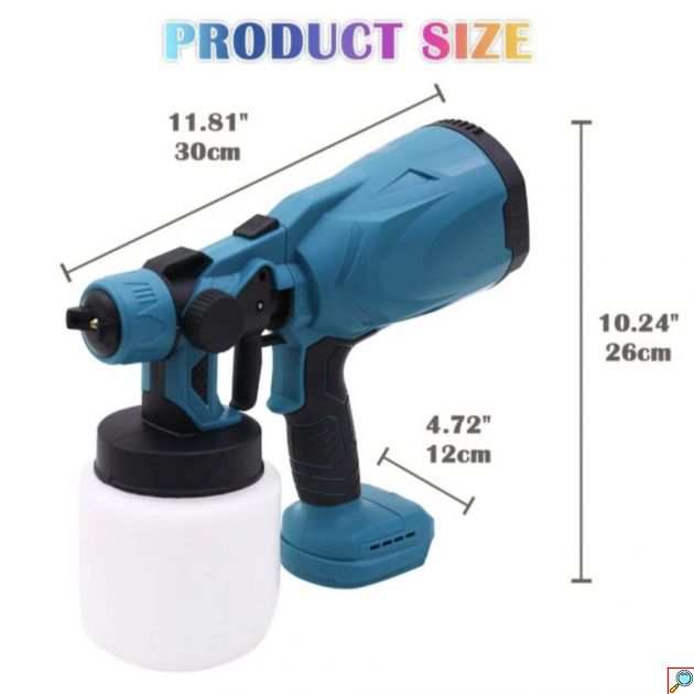 Επαναφορτιζόμενο Πιστόλι Βαφής Spray Gun – Ομοιόμορφη Κάλυψη | 800ml Δοχείο, 3 Ακροφύσια, 2 Μπαταρίες, Ρυθμιζόμενη Ροή, για Μάστορες & DIY