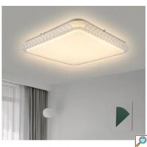 Μοντέρνα Μεταλλική Πλαφονιέρα Οροφής 43x43cm με Ενσωματωμένο LED 3000-6500K – Λευκό