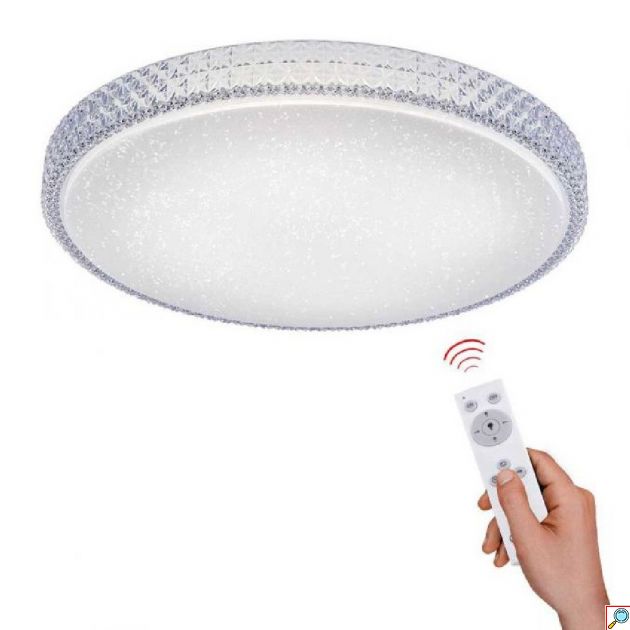 Πλαστική Πλαφονιέρα Οροφής 50×8.7cm 60W 4800LM 220V με Ενσωματωμένα LED σε Ψυχρό – Θερμό – Φυσικό Λευκό Φωτισμό και Τηλεχειριστήριο