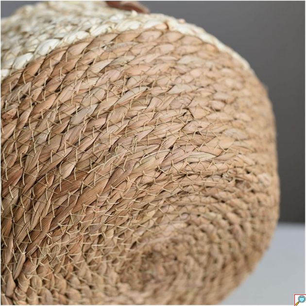 Πλεκτό Διακοσμητικό Καλάθι Grass Basket 40x27cm – Φυσικό Σχοινί, Χειρολαβές