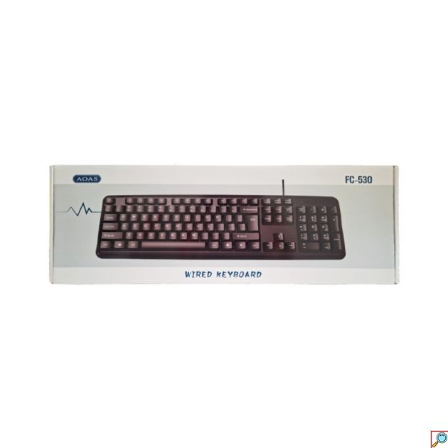 Ενσύρματο Πληκτρολόγιο USB AOAS FC-530 με Ελληνικούς Χαρακτήρες Plug & Play για PC & Laptop