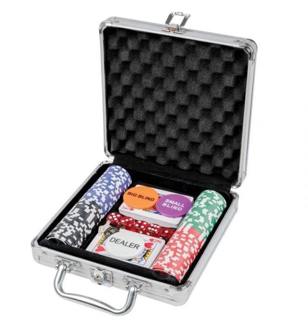 Σετ Poker 100 Τεμαχίων σε Αλουμινένια Βαλίτσα – Επαγγελματικό Gaming