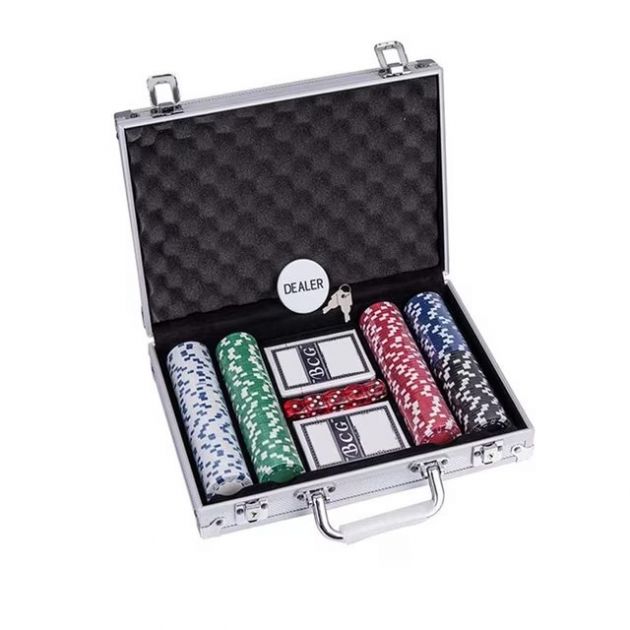 Σετ Poker 200 Τεμαχίων με Αλουμινένια Βαλίτσα – Πλήρες Κιτ με Μάρκες, Τράπουλες & Ζάρια για Texas Holdem & Άλλα Παιχνίδια