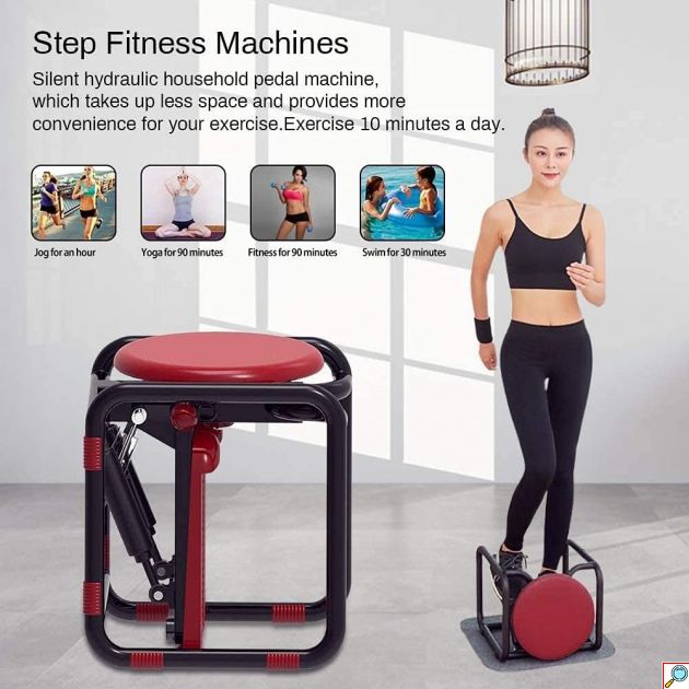 Πολυλειτουργική Συσκευή Γυμναστικής - Twister Mini Stepper με Λάστιχα Αντίστασης & Οθόνη LCD