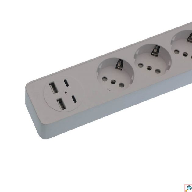 Πολύπριζο Ασφαλείας 4 Θέσεων με 2 USB-A, 2 USB-C & Διακόπτη - Jortan