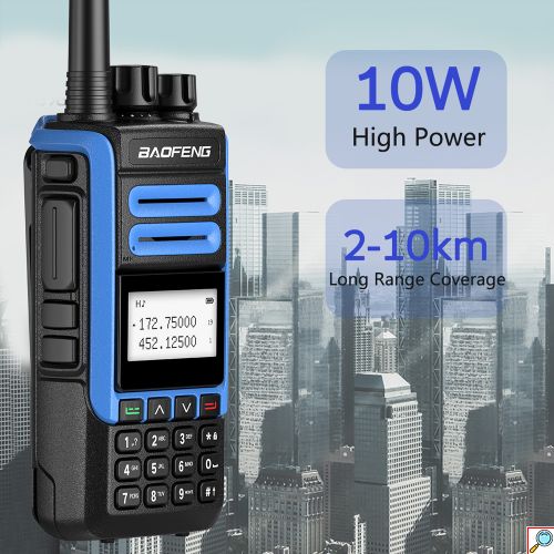 Ισχυρός Ασύρματος Πομποδέκτης 10W έως 10km UHF/VHF Dual Band 128 Κανάλια με Οθόνη, Φακό - Two Way Radio Tranceiver 