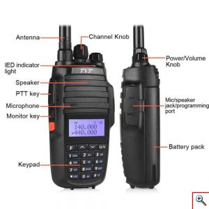 10W Ασύρματος Πομποδέκτης Μεγάλης Εμβέλειας VHF UHF με 2 Κεραίες & Ακουστικά TYT TH-UV8000D - Μαύρο