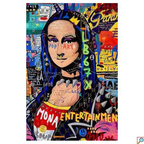 Πίνακας με Ξύλινο Πλαίσιο Pop Art και Θέμα Mona Liza 60X90X2.5 cm