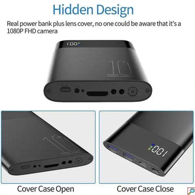 Power Bank 10.000 mAh με Κάμερα 4K - Wi-Fi P2P, Γωνία 170° και Νυχτερινή Όραση IR έως 8m