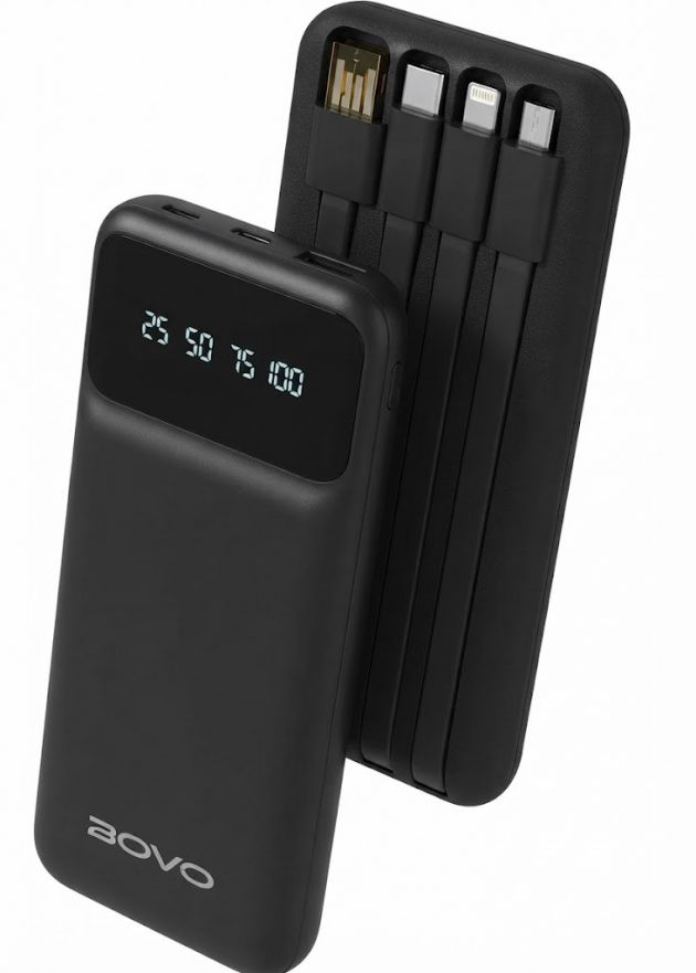 Power Bank 10000mAh – Ταχεία Φόρτιση & Ενσωματωμένα Καλώδια - LED Οθόνη, 4 σε 1, Λεπτός Σχεδιασμός για Κινητά & Tablet