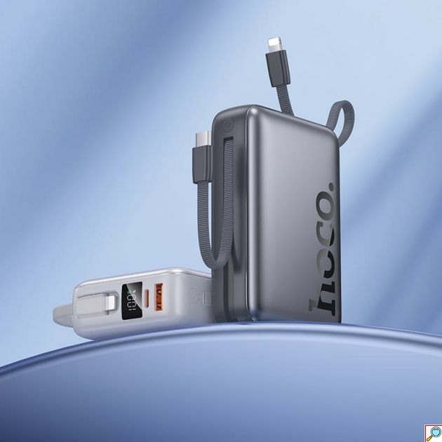 Power Bank 20.000mAh – Ταχεία Φόρτιση 22.5W & PD 20W - Με Ενσωματωμένα Καλώδια USB-C & Lightning και Ψηφιακή Οθόνη