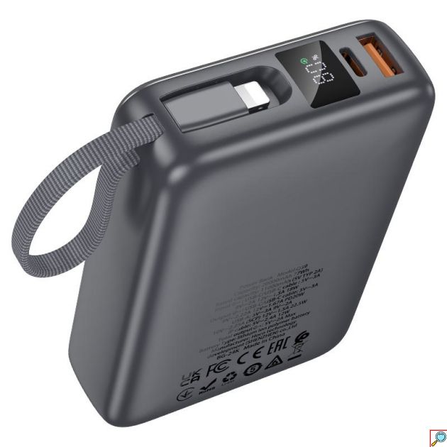 Power Bank 20.000mAh – Ταχεία Φόρτιση 22.5W & PD 20W - Με Ενσωματωμένα Καλώδια USB-C & Lightning και Ψηφιακή Οθόνη