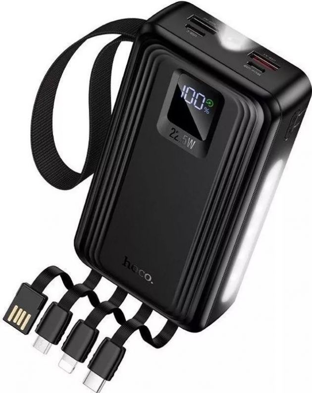 Power Bank 20000mAh – Ταχεία Φόρτιση 22.5W - Ενσωματωμένα Καλώδια, Power Delivery, LED Οθόνη & Φακός, 2x USB-A