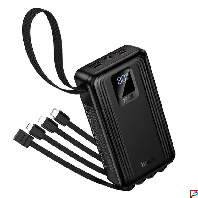 Power Bank 20000mAh – Ταχεία Φόρτιση 22.5W - Ενσωματωμένα Καλώδια, Power Delivery, LED Οθόνη & Φακός, 2x USB-A