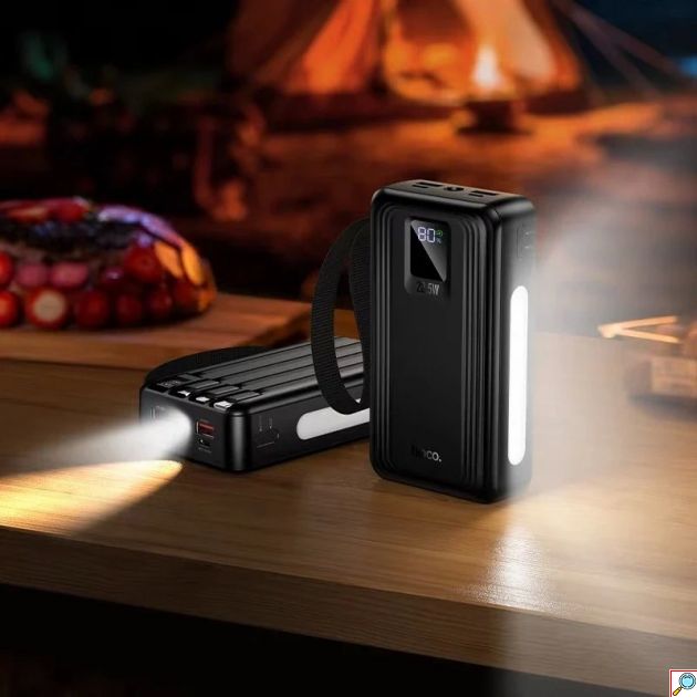 Power Bank 20000mAh – Ταχεία Φόρτιση 22.5W - Ενσωματωμένα Καλώδια, Power Delivery, LED Οθόνη & Φακός, 2x USB-A
