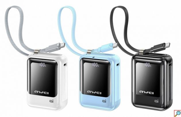 Power Bank 10000mAh – 40W PD γρήγορη φόρτιση, ενσωματωμένο USB‑C, ψηφιακή ένδειξη