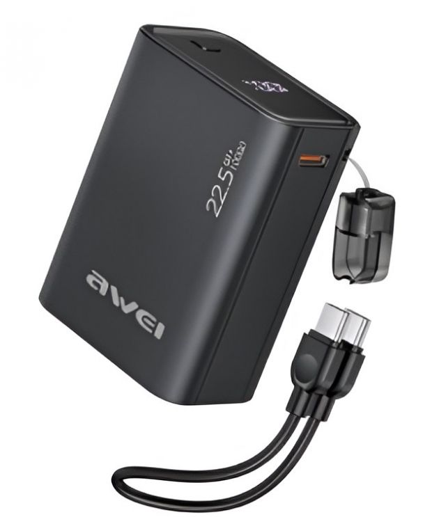 Power Bank – 10000mAh, 22,5W γρήγορη φόρτιση - USB-C & USB-A, Compact mini με LED ένδειξη
